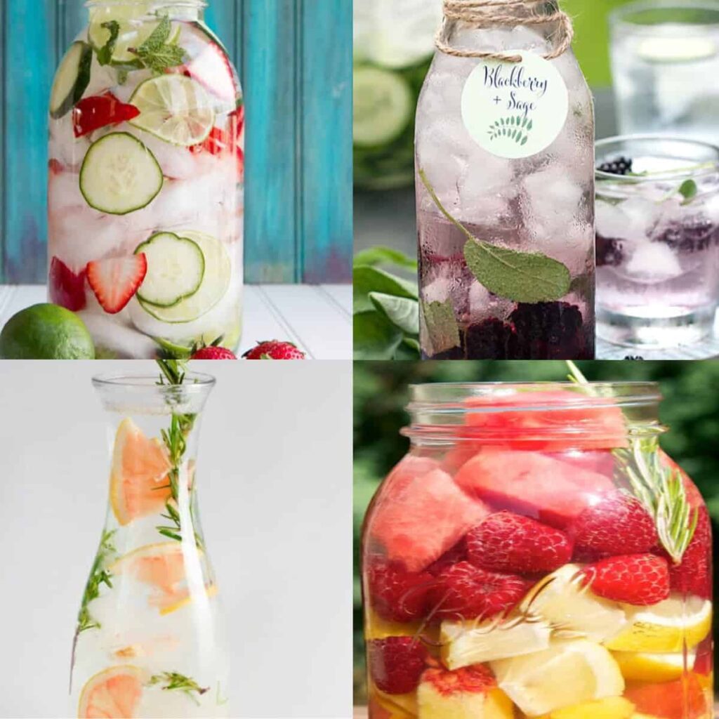 fruit water recipes collage of ideas