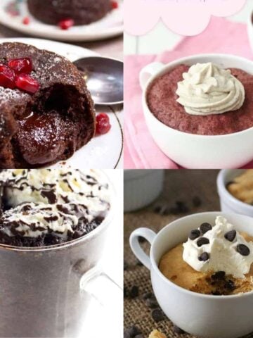 chocolate mug cake keto recipe collage
