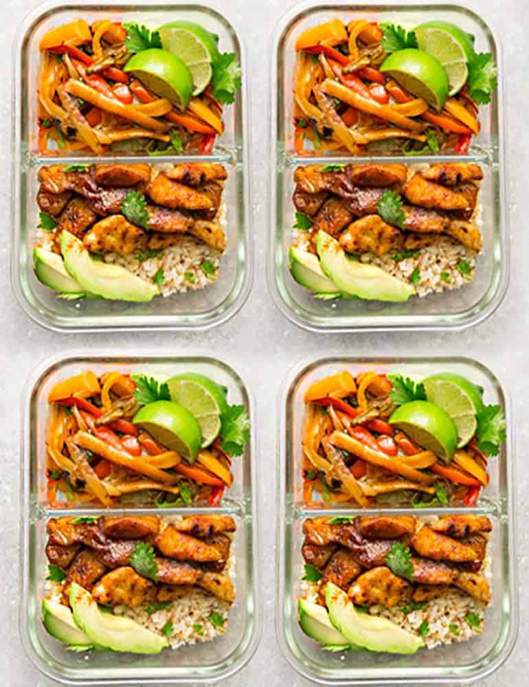 low carb chicken fajitas meal prep recipe