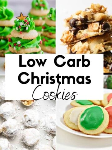 low carb Christmas cookies collage of recipes