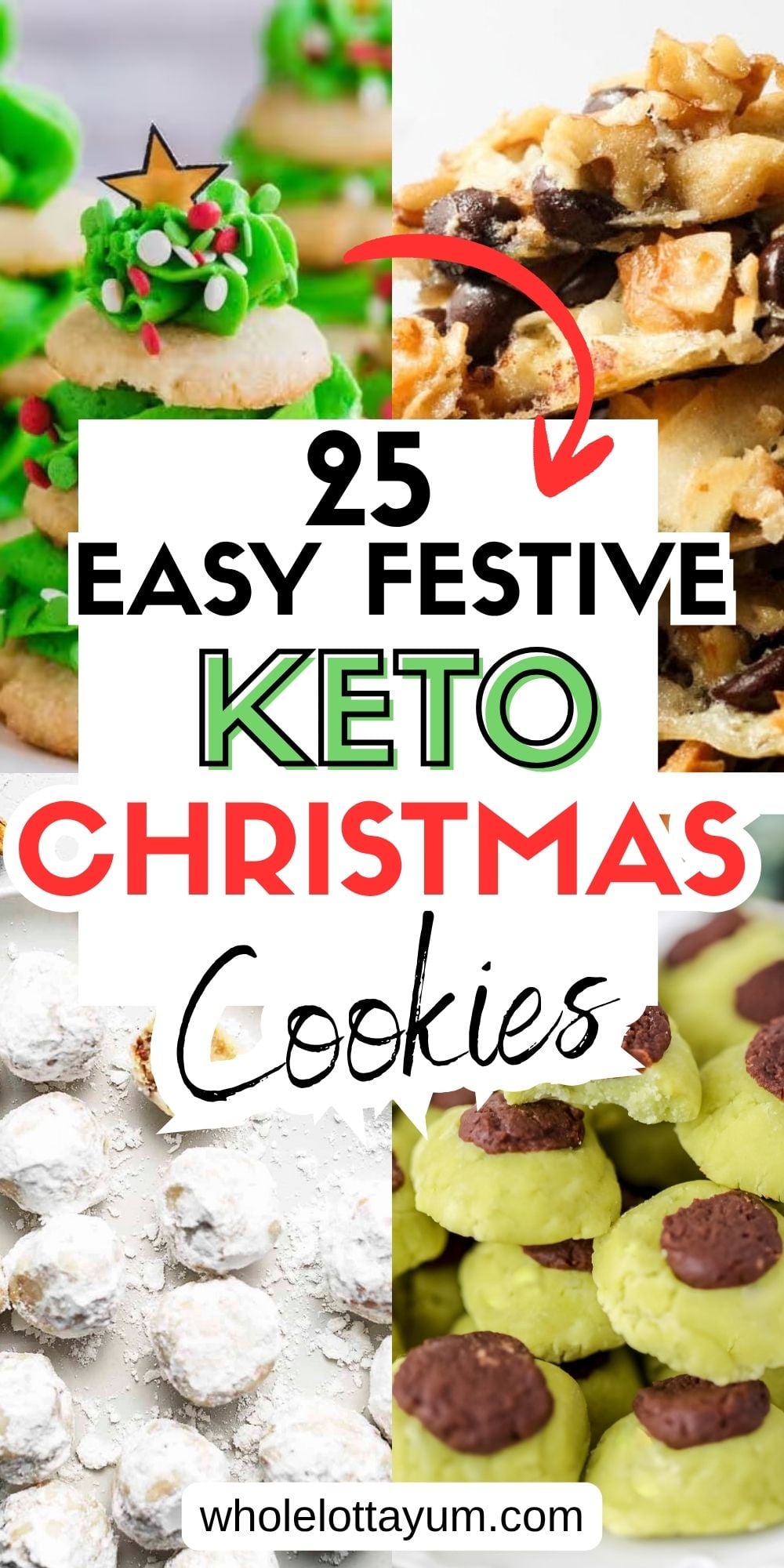 low carb sugar free Christmas cookies pin for social media