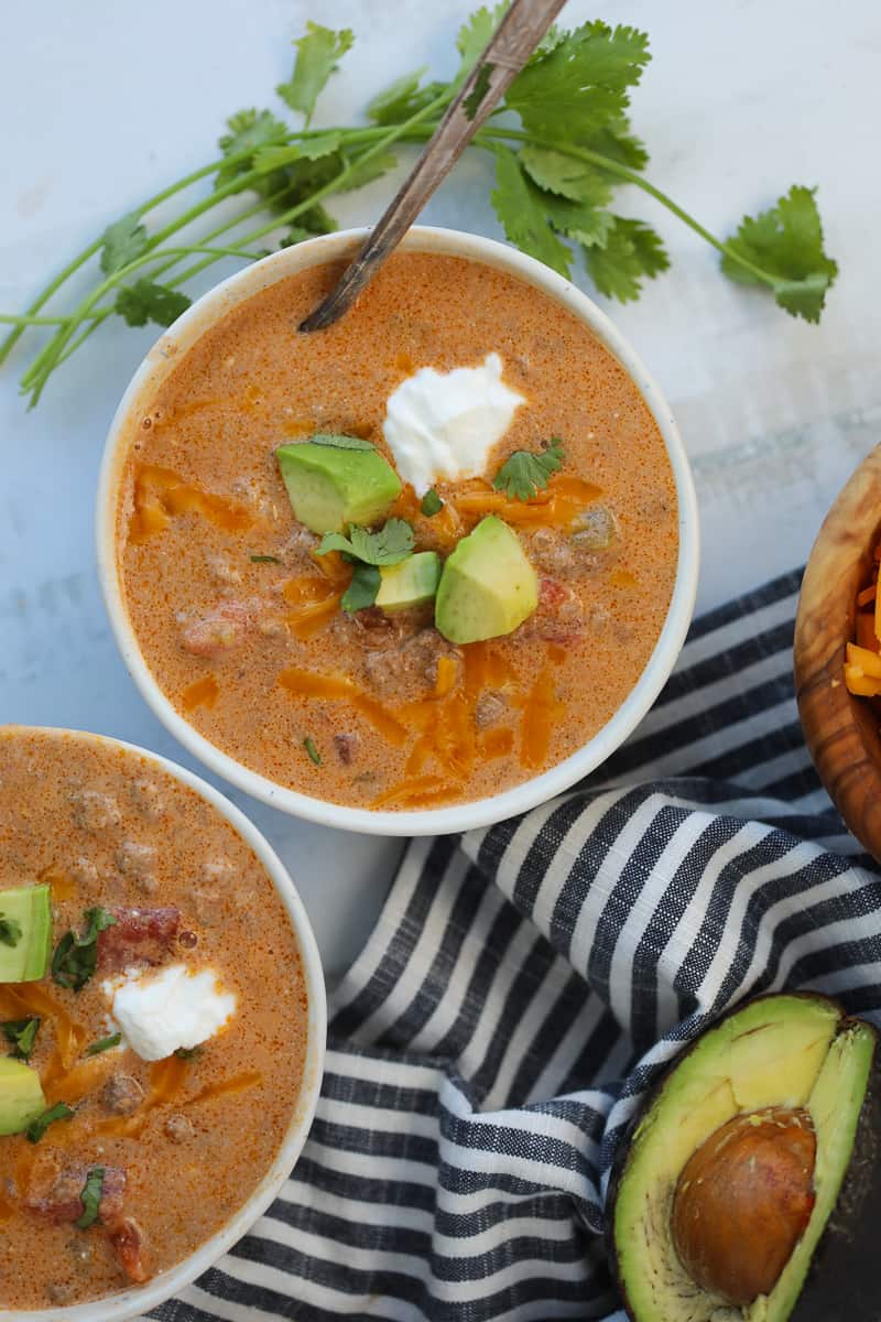 Crock Pot Low-Carb Taco Soup - Keto Taco Soup - Beyer Eats and Drinks