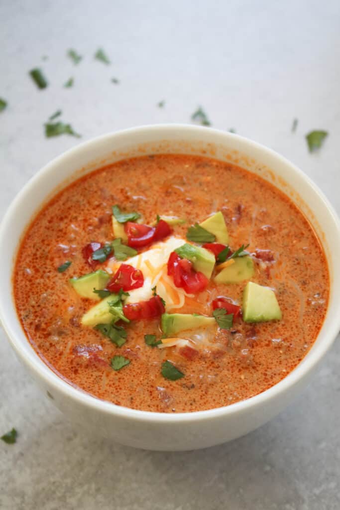 Featured image of post Low Carb Yum Taco Soup Reheat it on a low heat for a quick lunch whenever add a healthy dollop of sour cream or greek yogurt and finish it with a spritz of lime