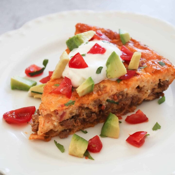 Crustless Taco Pie (Keto Taco Pie + Low Carb, Gluten Free)