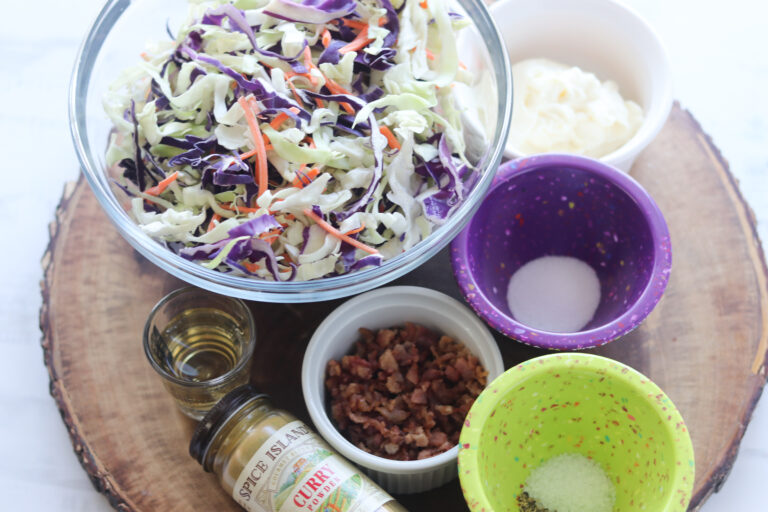 Bacon Curry Coleslaw (Keto Coleslaw) Whole Lotta Yum