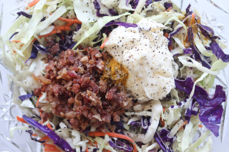 Bacon Curry Coleslaw (Keto Coleslaw) Whole Lotta Yum