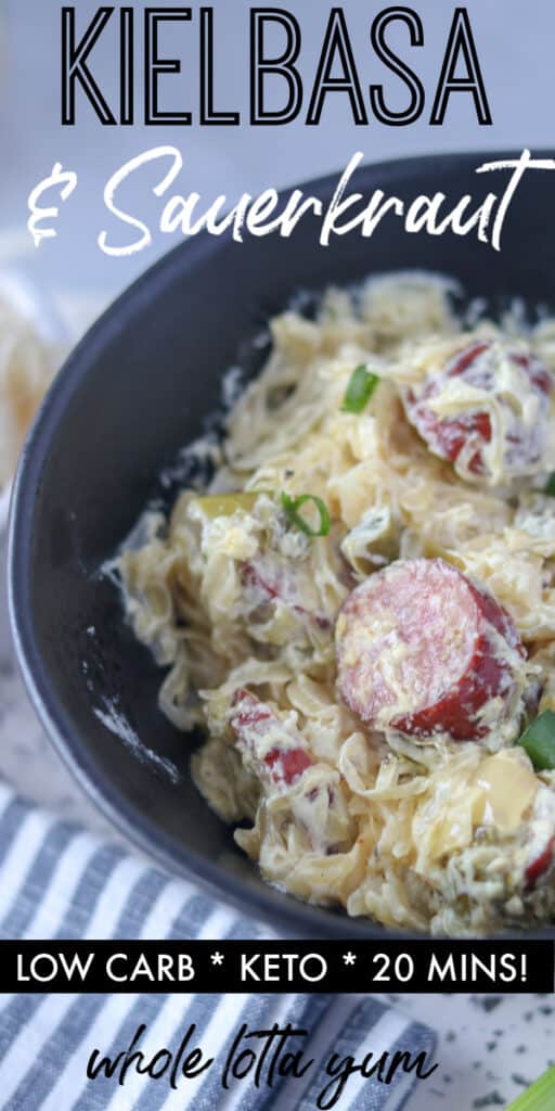 Creamy Keto Kielbasa and Sauerkraut Whole Lotta Yum