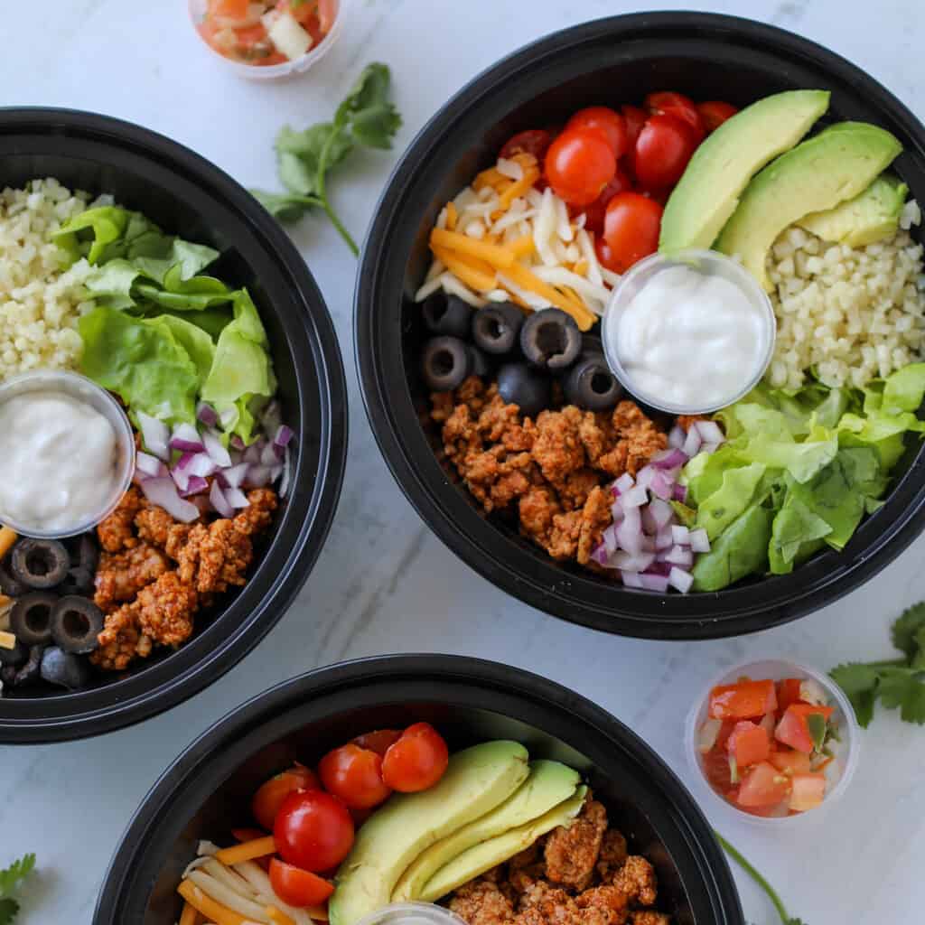 Taco Salad Meal Prep - Stephanie Kay Nutrition