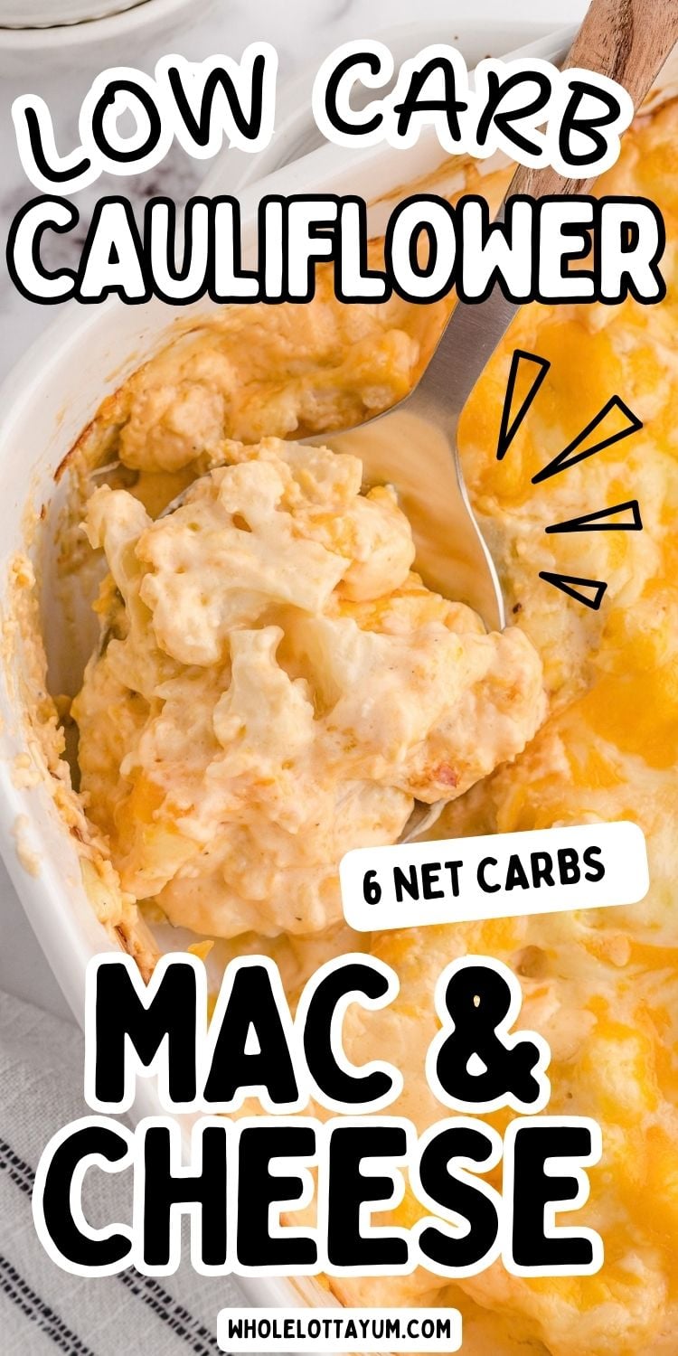 low carb mac and cheese pin for pinterest