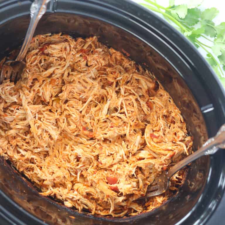 Mexican Shredded Chicken (Slow Cooker Recipe) 3 Ingredient!