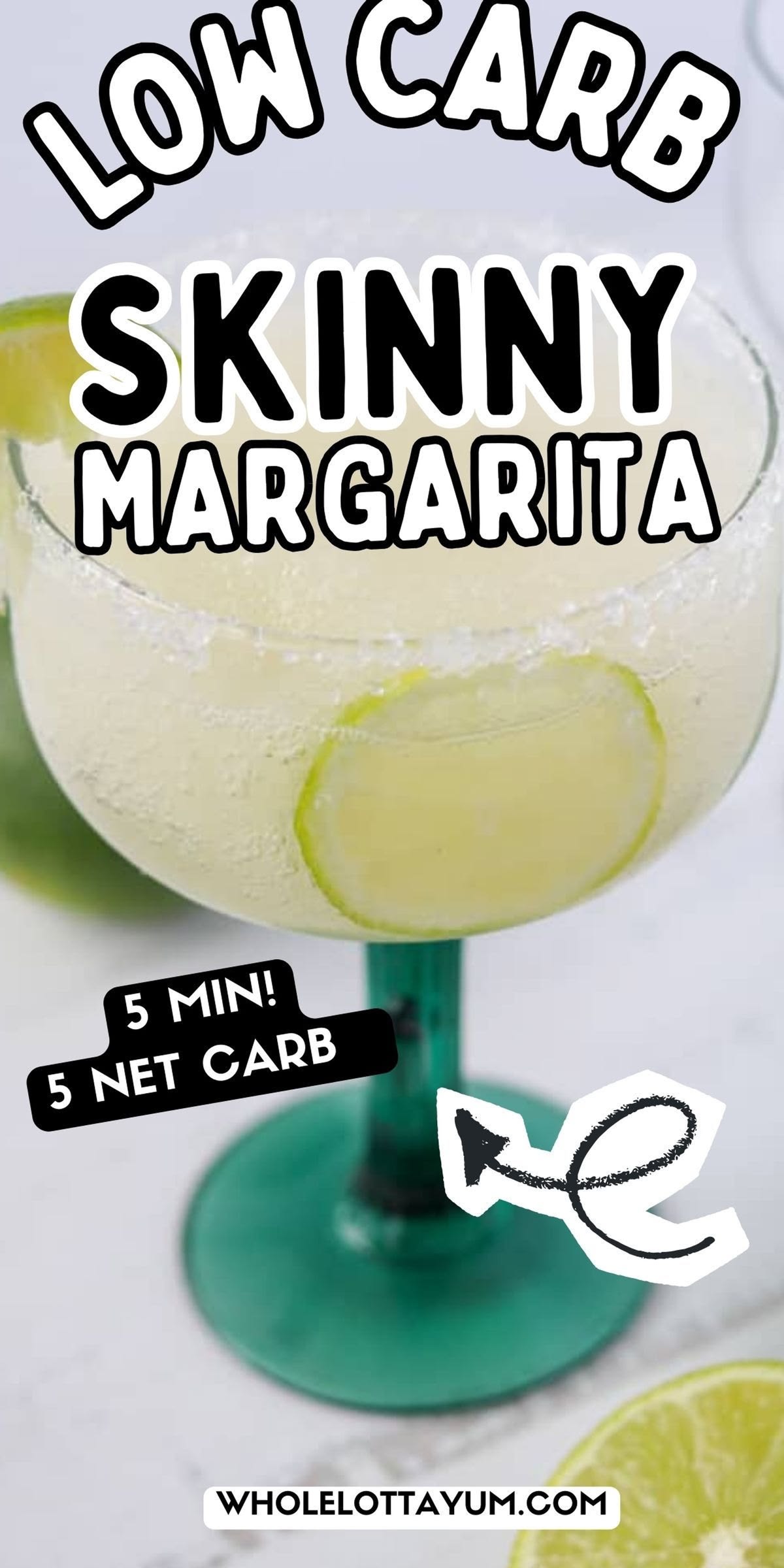 sugar free skinny margarita pin for pinterest