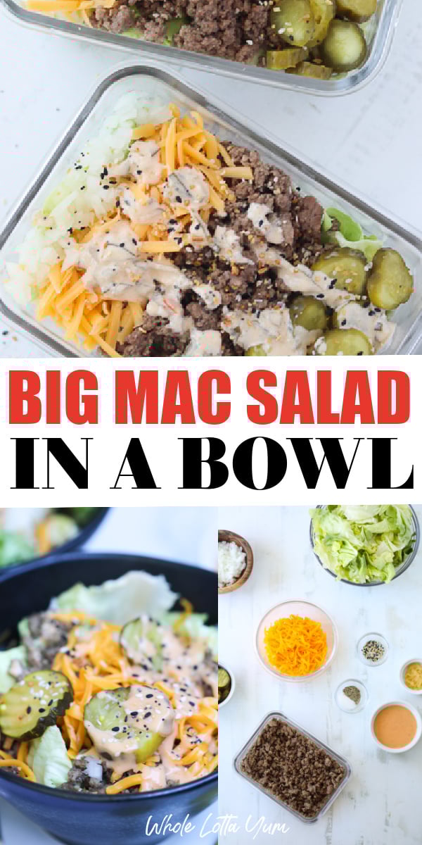 Easy Big Mac Salad (Big Mac in a Bowl) Whole Lotta Yum