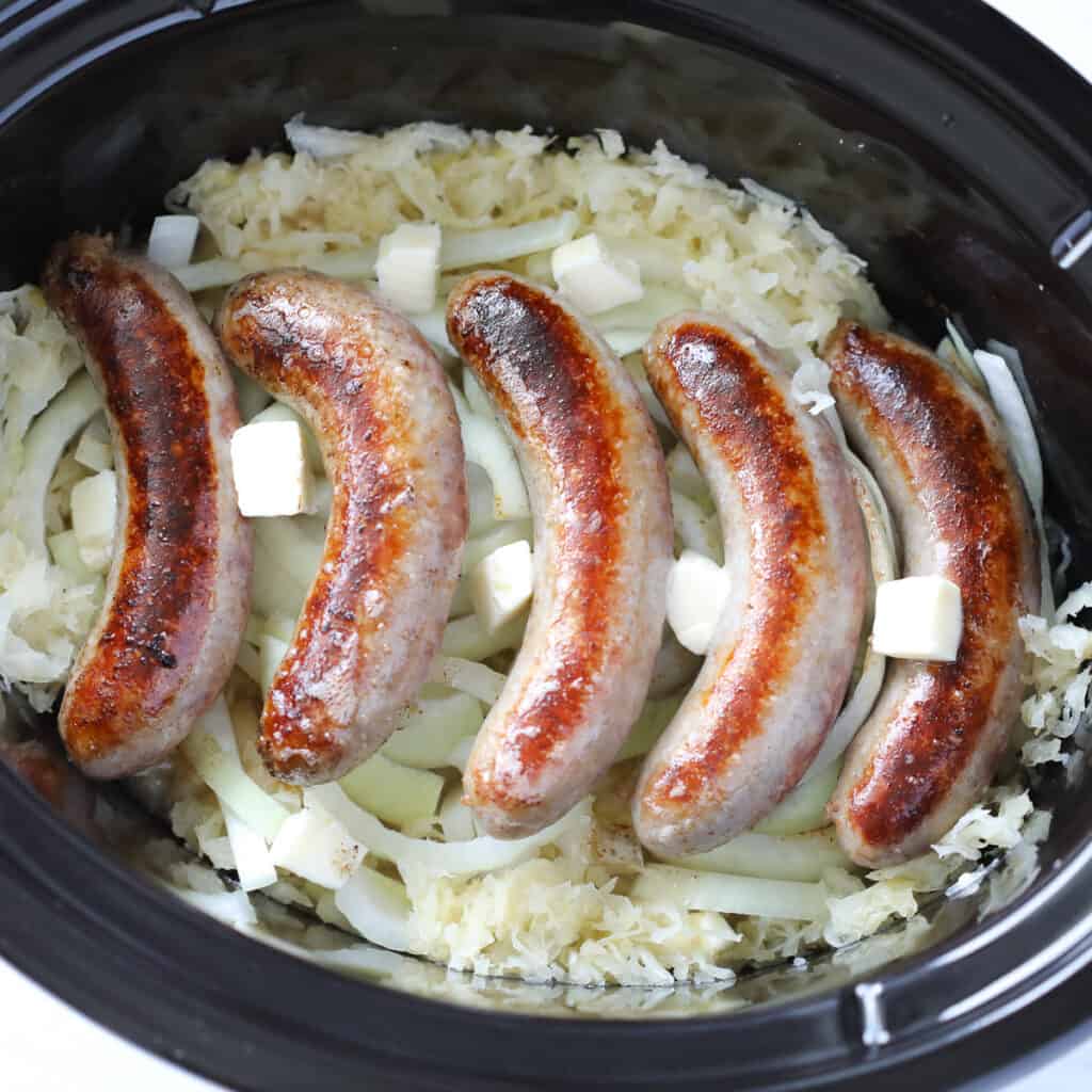 Slow-Cooker Brat and Sauerkraut Soup