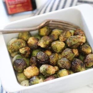 air fryer frozen brussel sprouts after roasting with balsamic vinegar