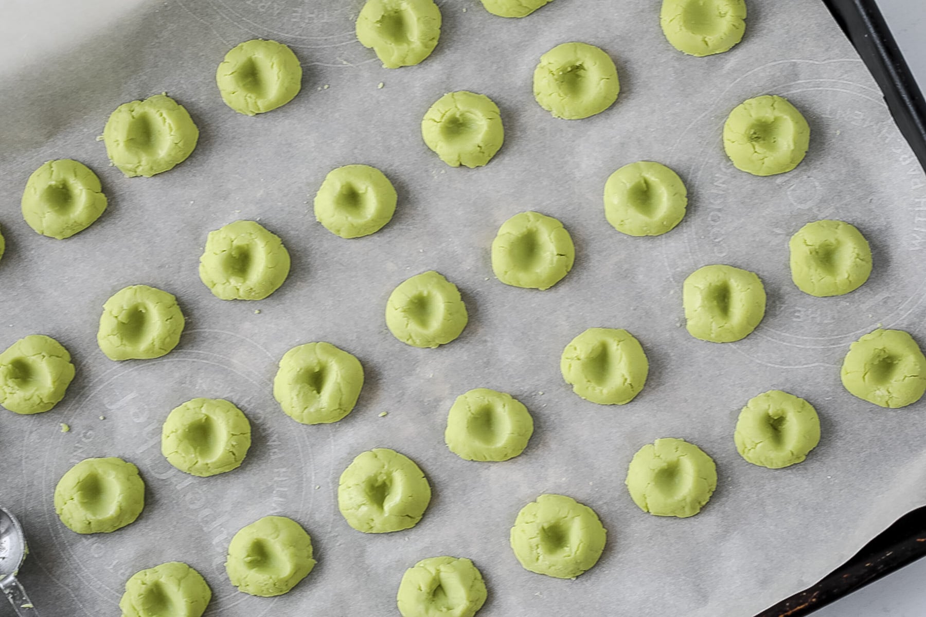 make an indent in the center of each sugar free mint candy