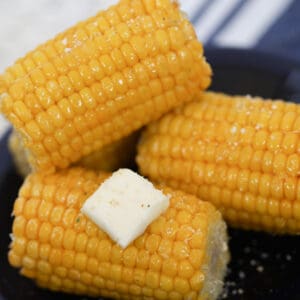 frozen corn on the cob in air fryer after cooking with butter