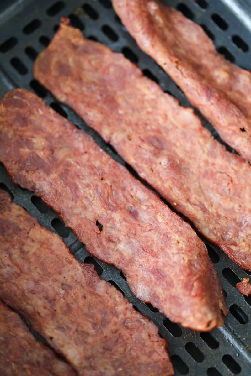 crispy air fryer turkey bacon after cooking