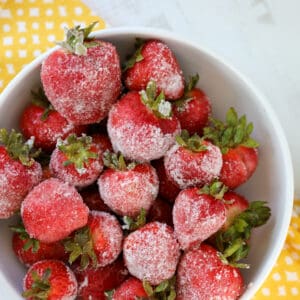 liquor infused strawberries like Prosecco covered with sugar