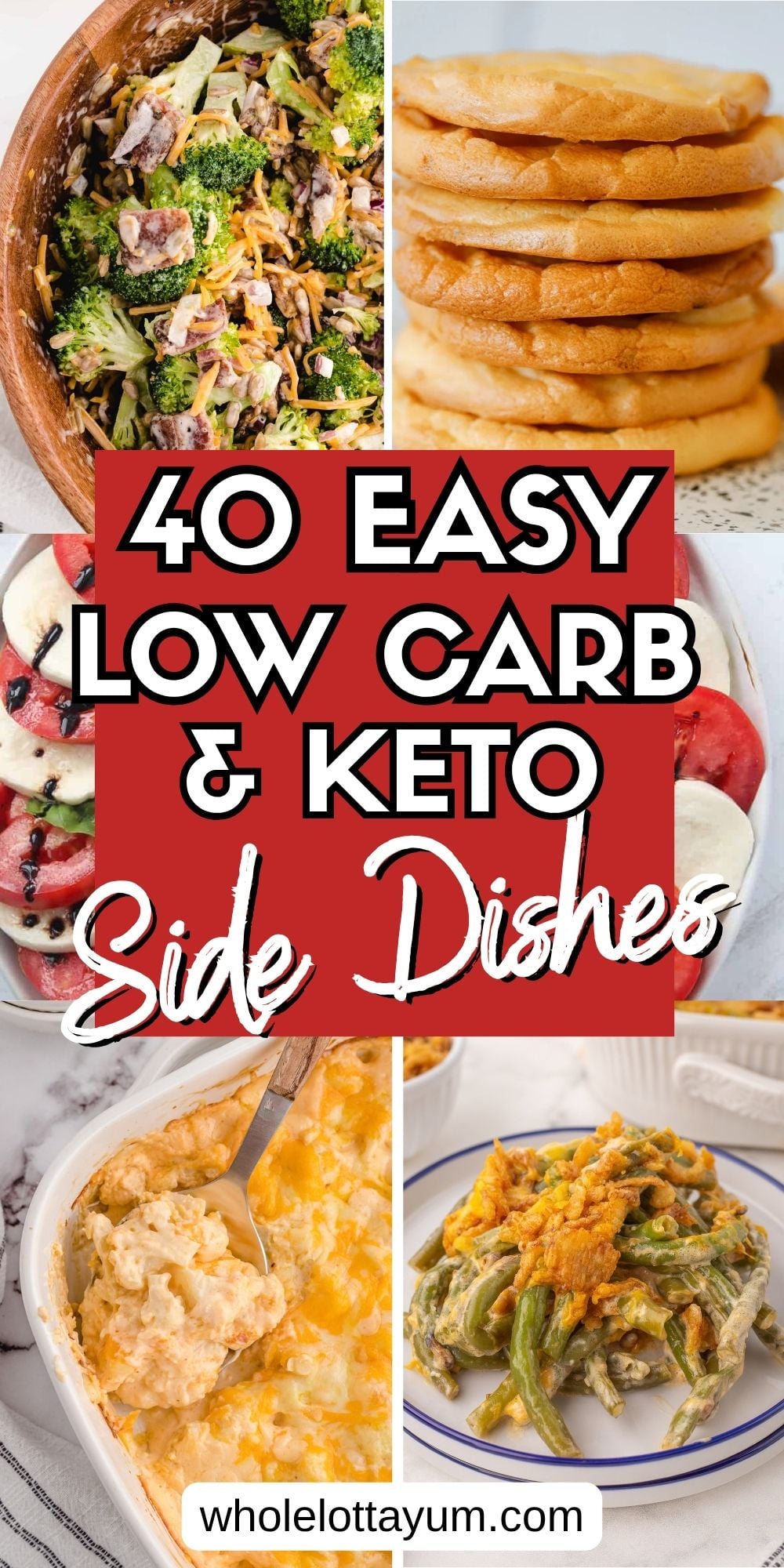 low carb keto side dish recipes pin for pinterest