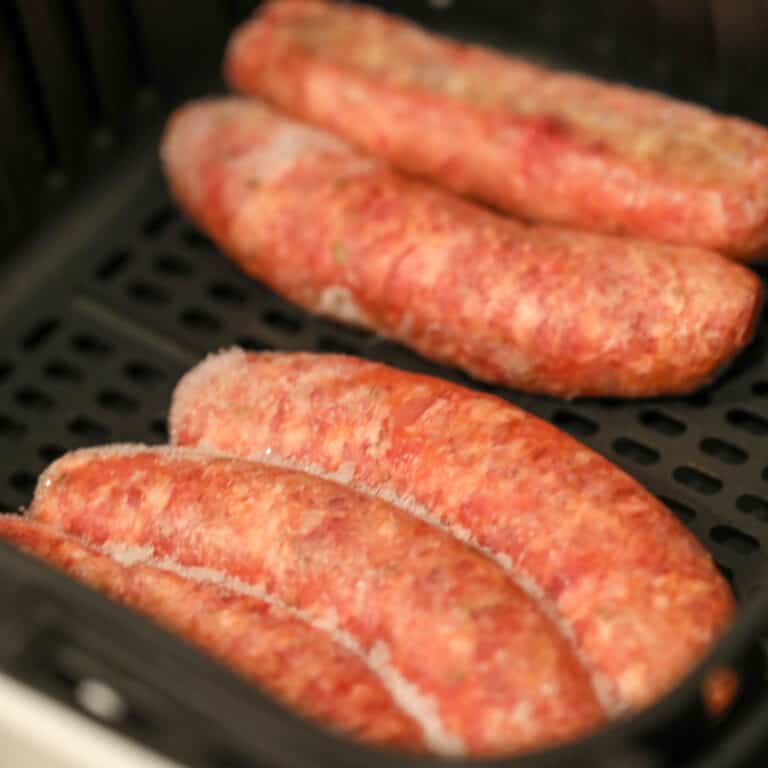 EASY Air Fryer Frozen Sausage (Italian, Brats) Whole Lotta Yum