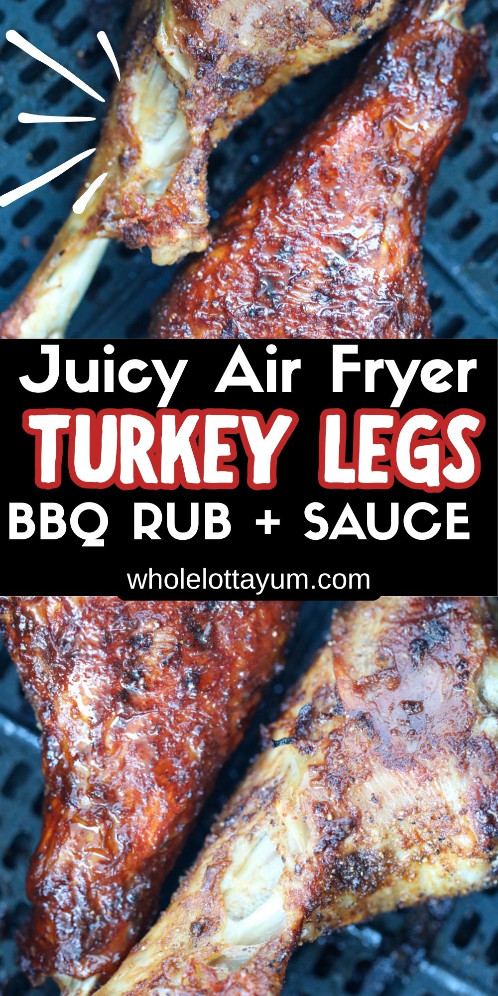 bbq turkey leg in the air fryer for pinterest