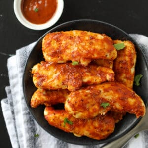 air fryer bbq chicken tenders finished dish