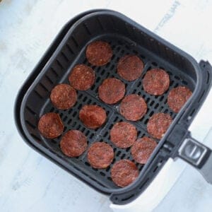 pepperoni chips in air fryer finished dish