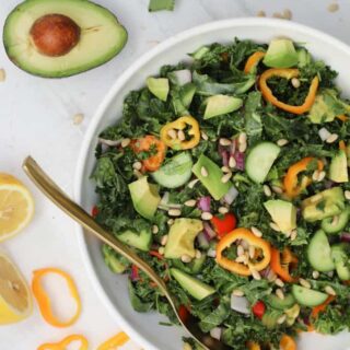 avocado kale salad best and easy salad recipe