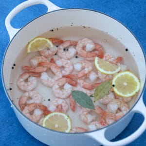 boiling frozen shrimp finished dish