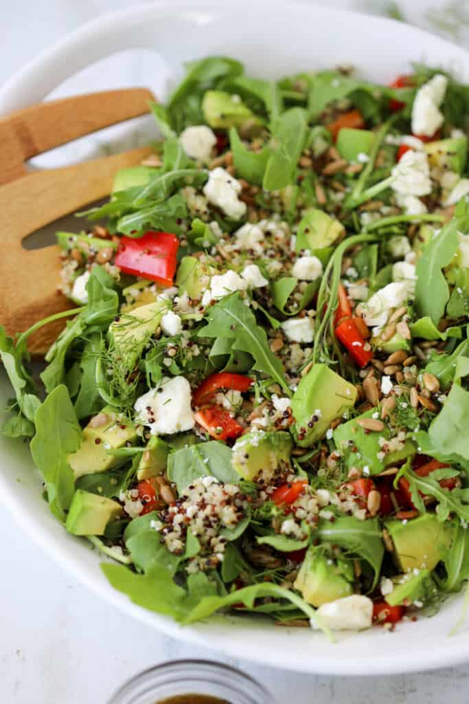 Arugula Quinoa Salad with Avocado - Whole Lotta Yum