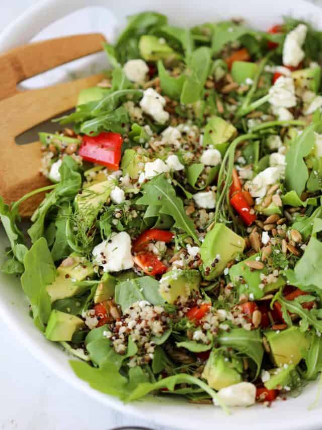Arugula quinoa salad with avocado Whole Lotta Yum