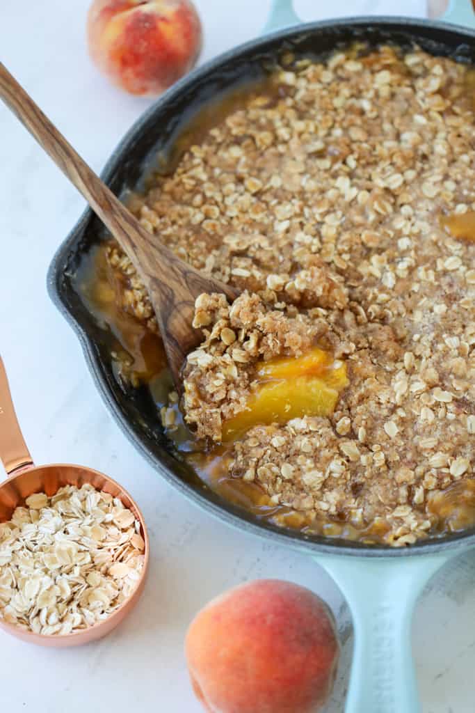 EASY Peach Crisp with Fresh Peaches - Whole Lotta Yum