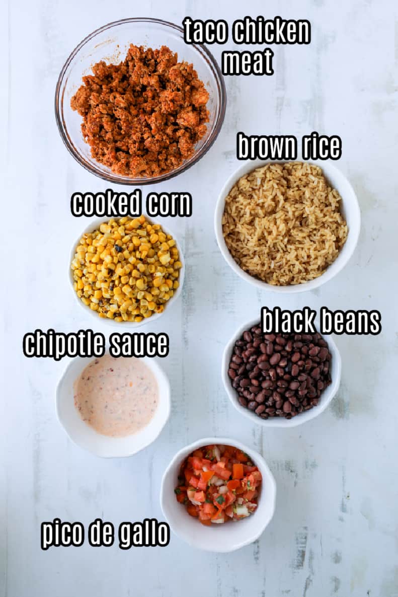 Chicken Burrito Bowl Meal Prep - Whole Lotta Yum