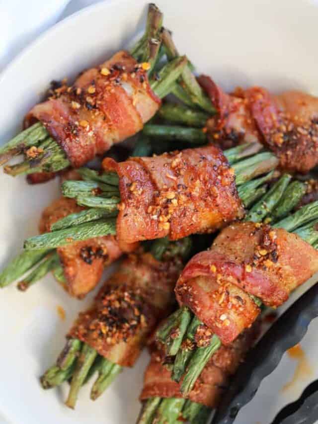 Air Fryer Bacon Wrapped Green Beens Whole Lotta Yum