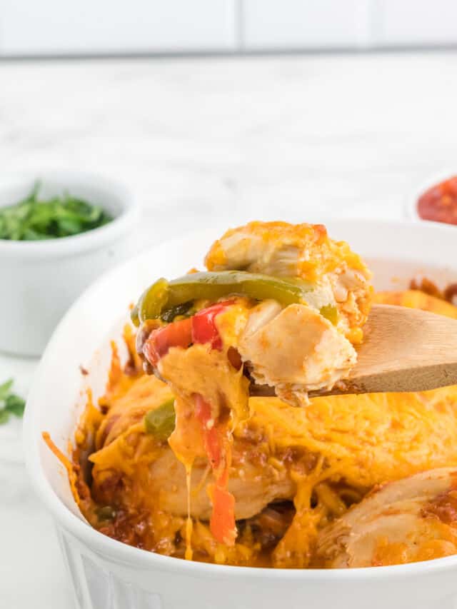 Cheesy Chicken Fajitas Bake Whole Lotta Yum