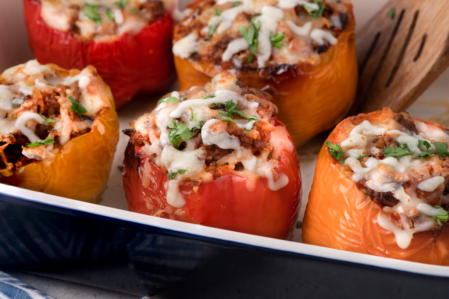 Italian Stuffed Peppers (Italian Sausage + Beef) Whole Lotta Yum