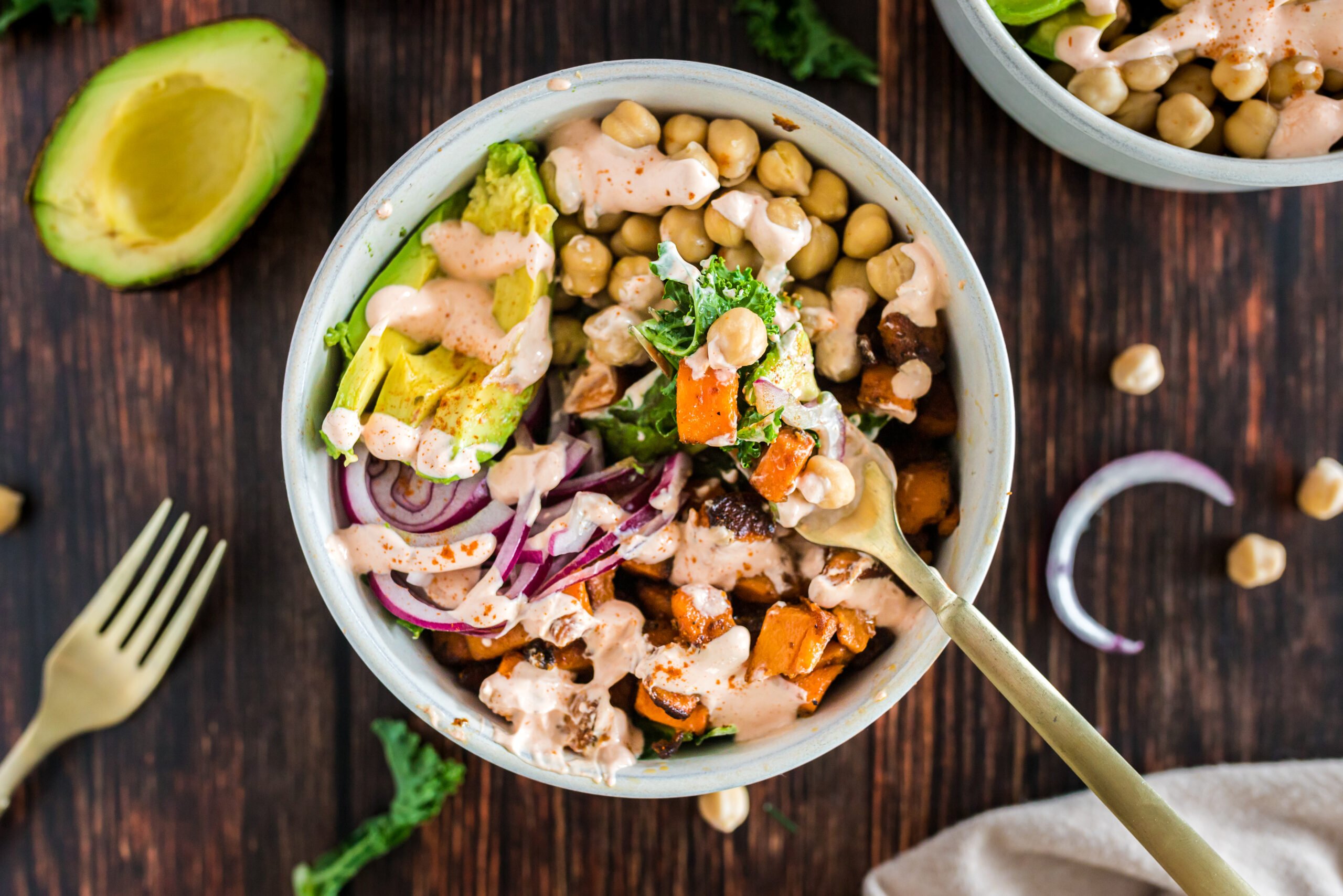 sweet potato chickpea buddha bowl