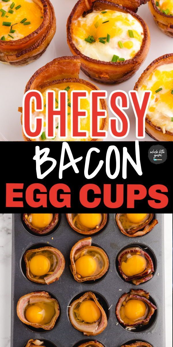 bacon egg cups pin for pinterest