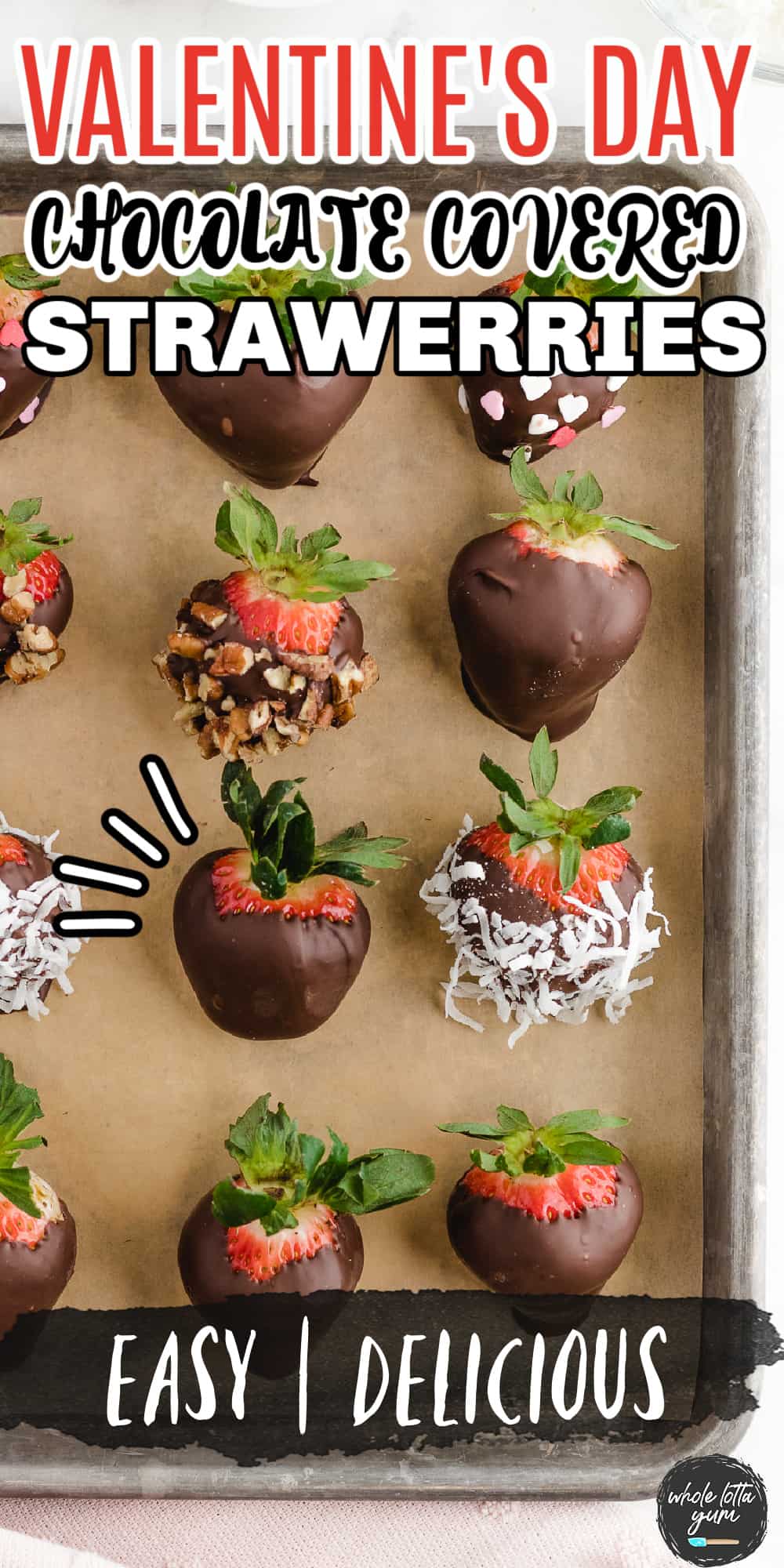 Valentine's Day chocolate dipped strawberries pin