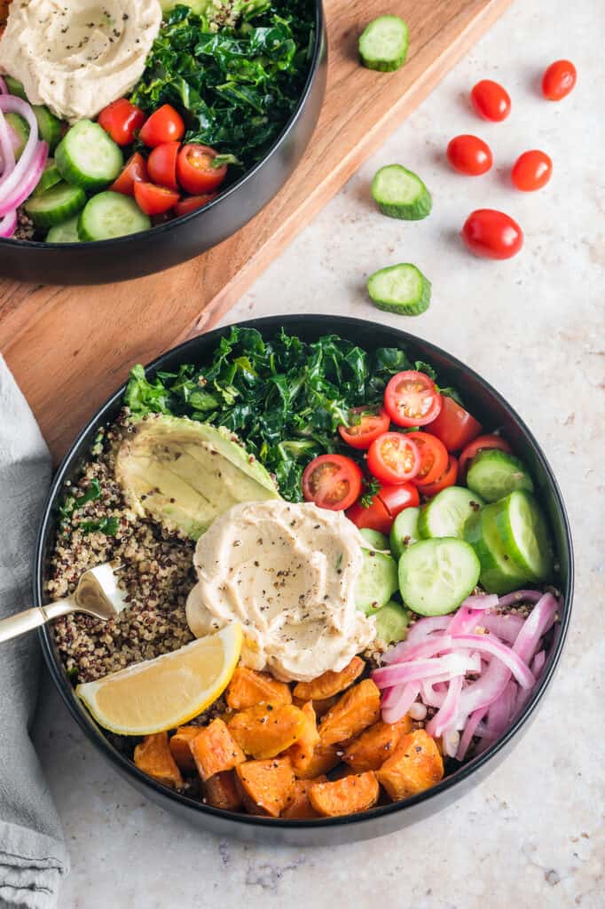 Mediterranean Vegan Meal Prep Bowls • Salt & Lavender