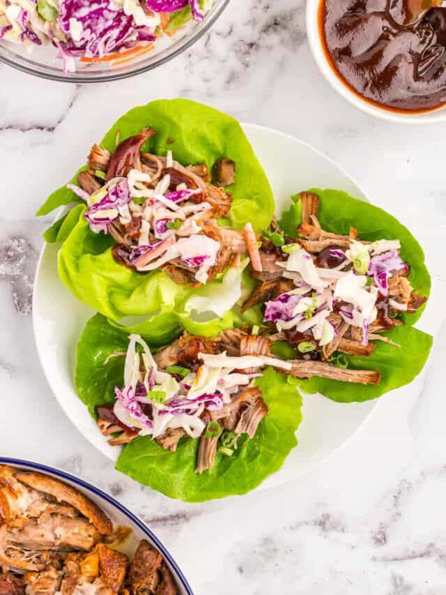 Lettuce Wraps with BBQ Pulled Pork Whole Lotta Yum