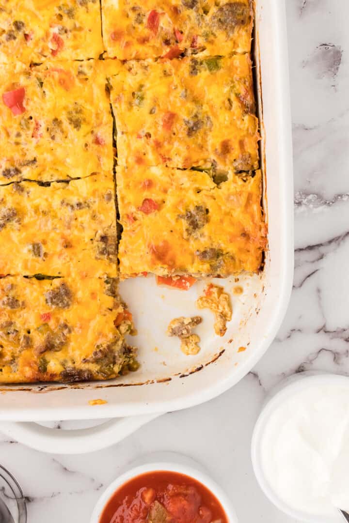 Sausage Egg Casserole (Without Bread) - Whole Lotta Yum