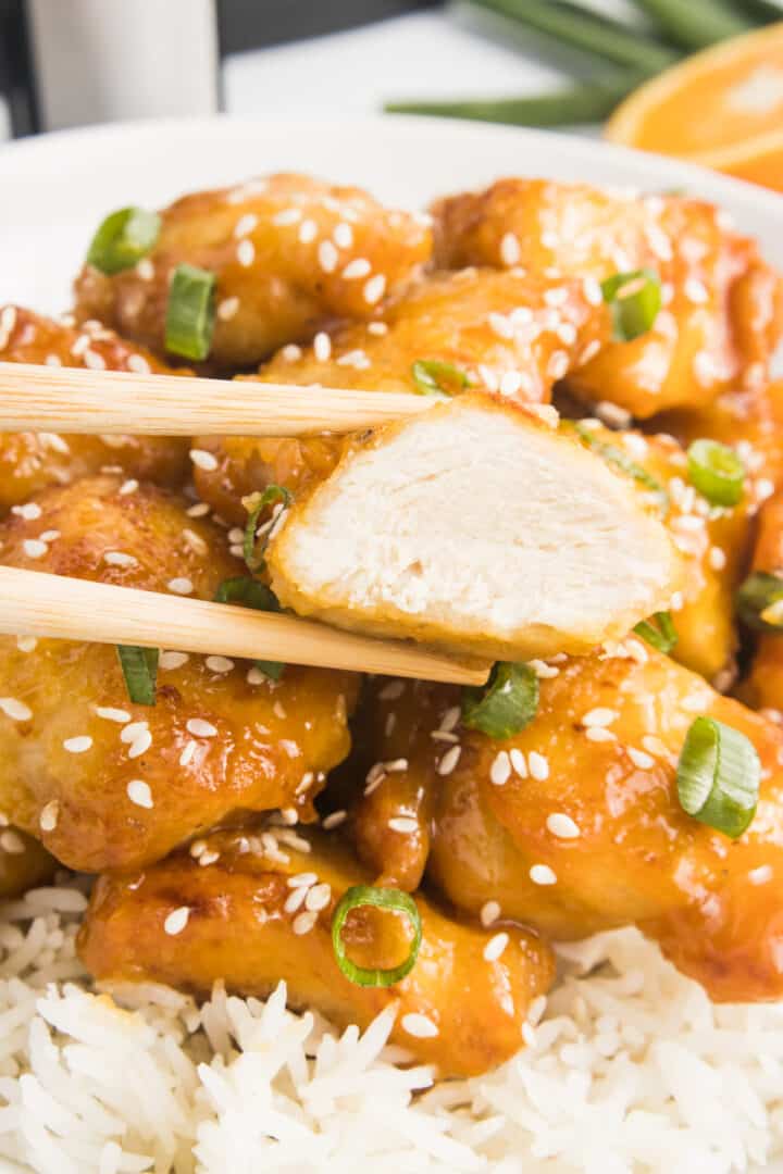 Crispy Air Fryer Orange Chicken Recipe Whole Lotta Yum