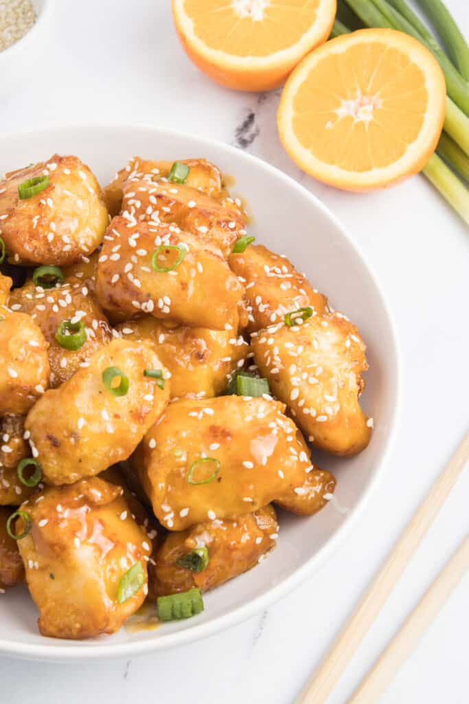 Crispy Air Fryer Orange Chicken Recipe Whole Lotta Yum