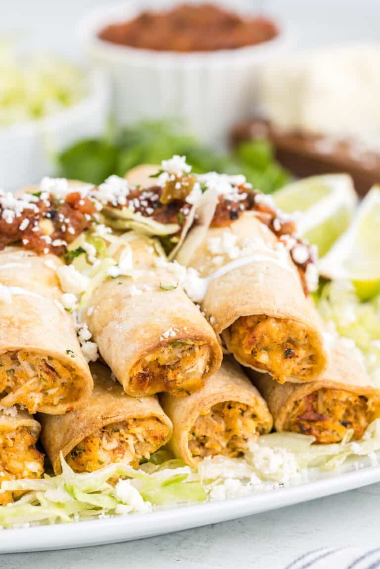 Air Fryer Chicken Taquitos Recipe (Easy & Crispy!) Whole Lotta Yum