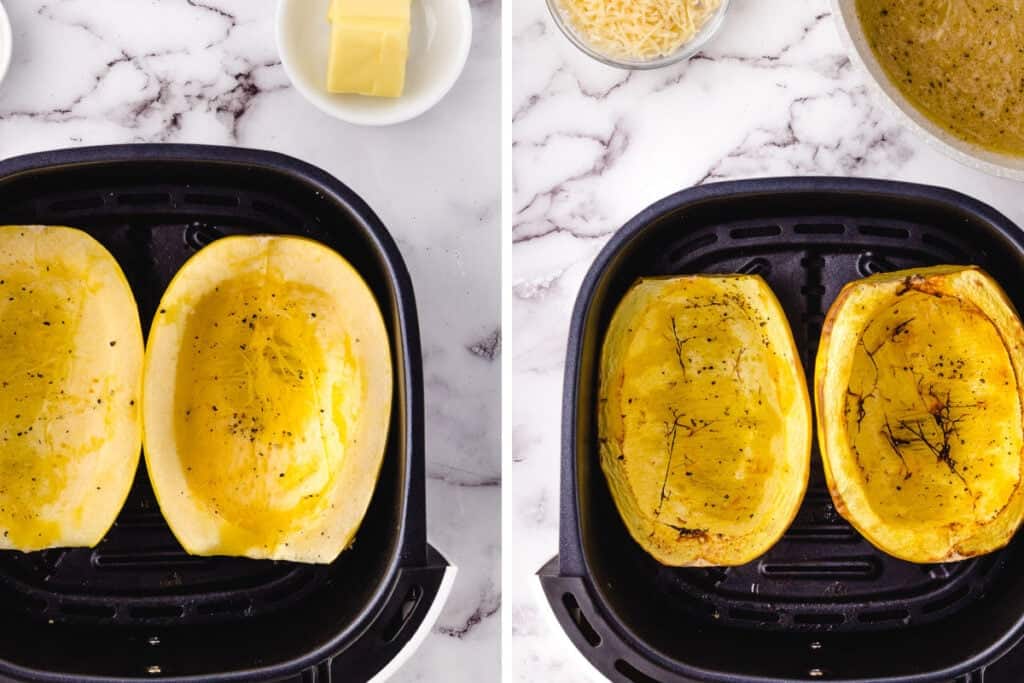 Garlic Parmesan Air Fryer Spaghetti Squash Whole Lotta Yum