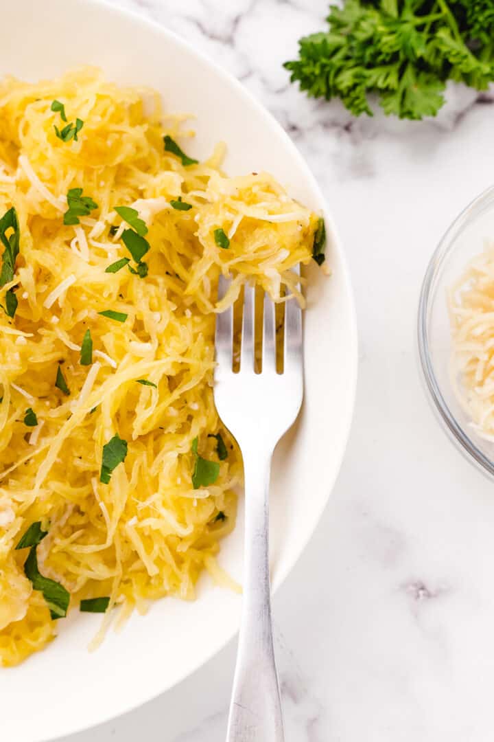 Garlic Parmesan Air Fryer Spaghetti Squash Whole Lotta Yum