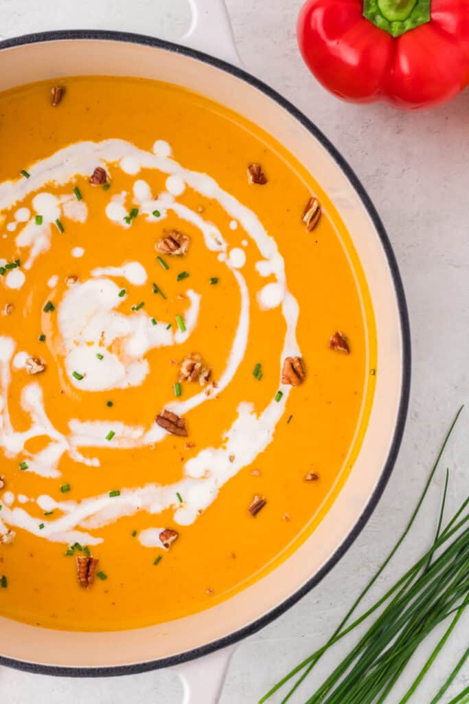 Red Pepper and Sweet Potato Soup Whole Lotta Yum