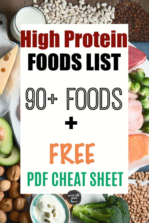printable list of high protein foods