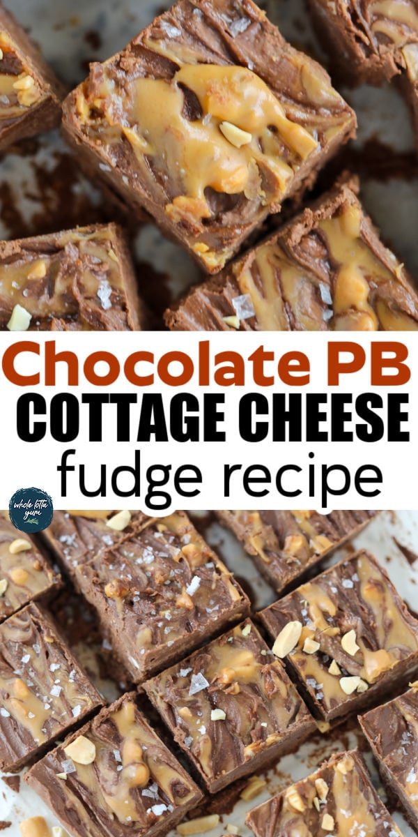 healthy chocolate peanut butter fudge pin for pinterest
